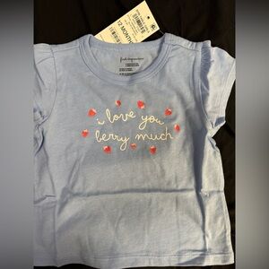 First Impressions Light Blue Tee with Strawberry Accents
